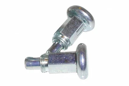 Metal wheelchair spoke guard bolts with hex shaft and flat head for secure attachment