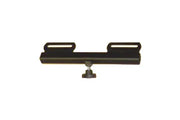 Black wheelchair tray with dual handles and central mount for secure attachment