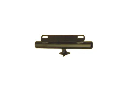 Black wheelchair tray mounting bracket with adjustment knob for secure attachment