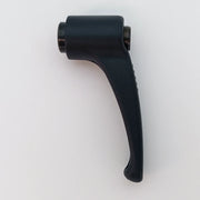 Black ergonomic wheelchair brake lever with textured grip for secure handling