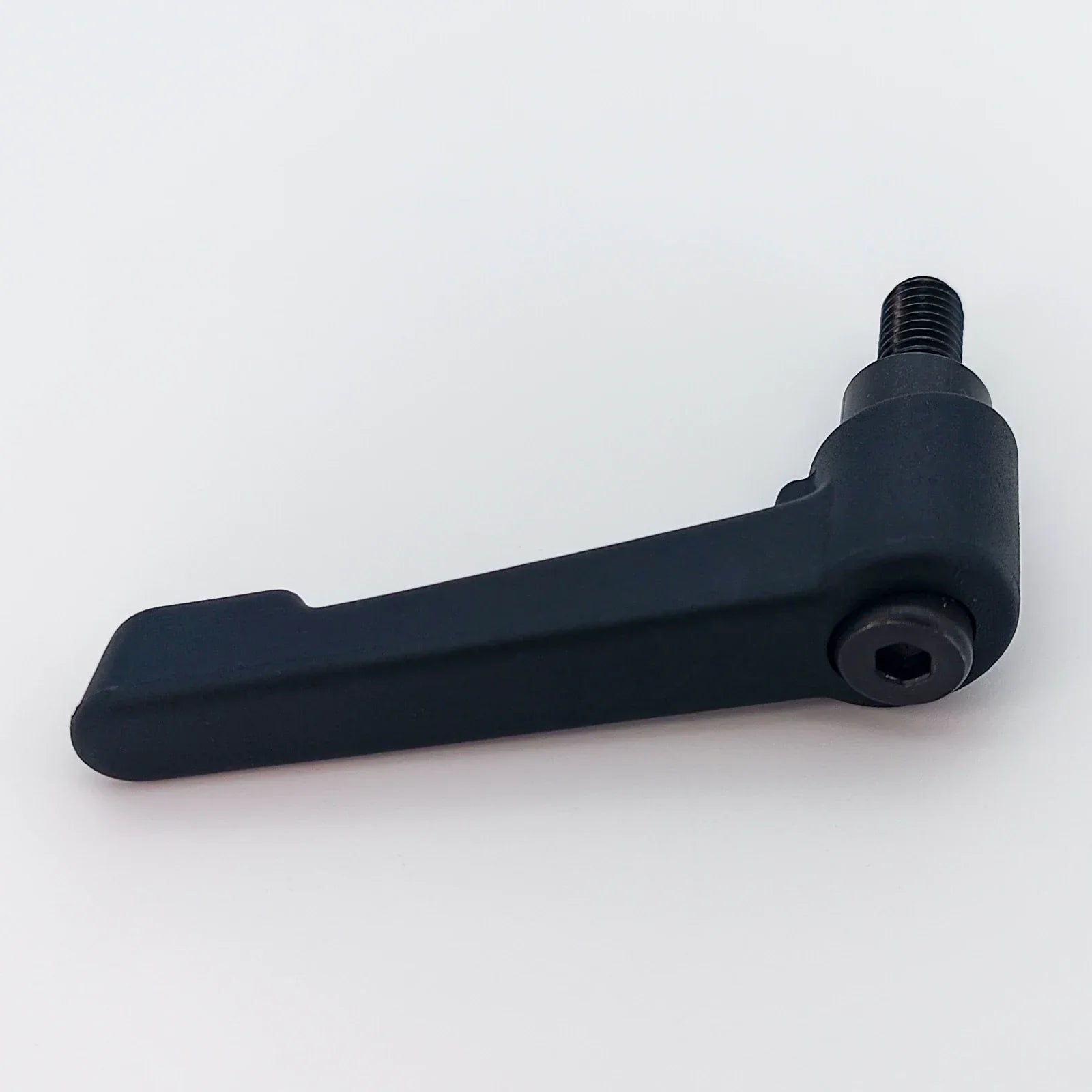 Black wheelchair adjustment lever with threaded bolt, durable mobility accessory for custom setups