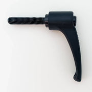 Black ergonomic wheelchair adjustment lever with threaded rod for secure fit