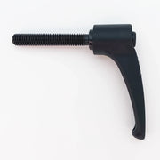 Black ergonomic wheelchair adjustment lever with threaded rod for secure fitting