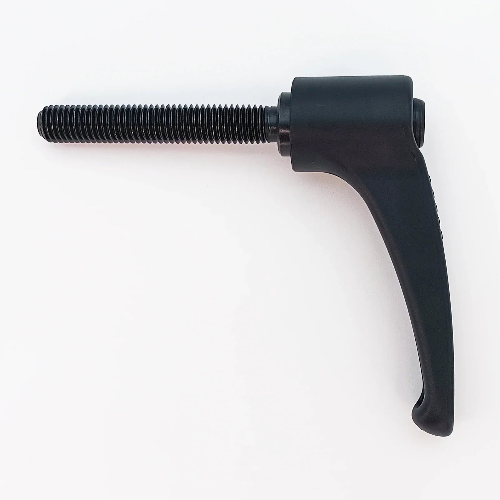 Black ergonomic wheelchair adjustment lever with threaded rod for secure fitting