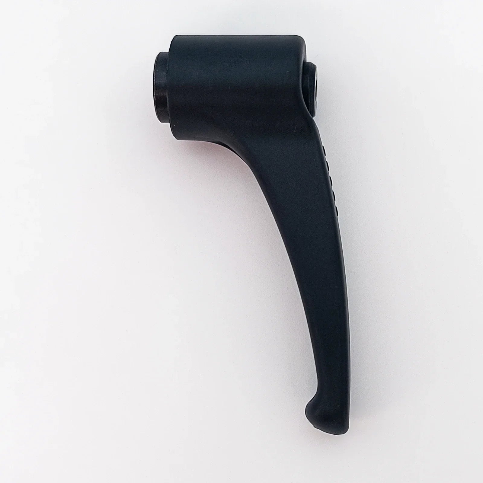 Black ergonomic wheelchair brake lever with textured grip for secure handling