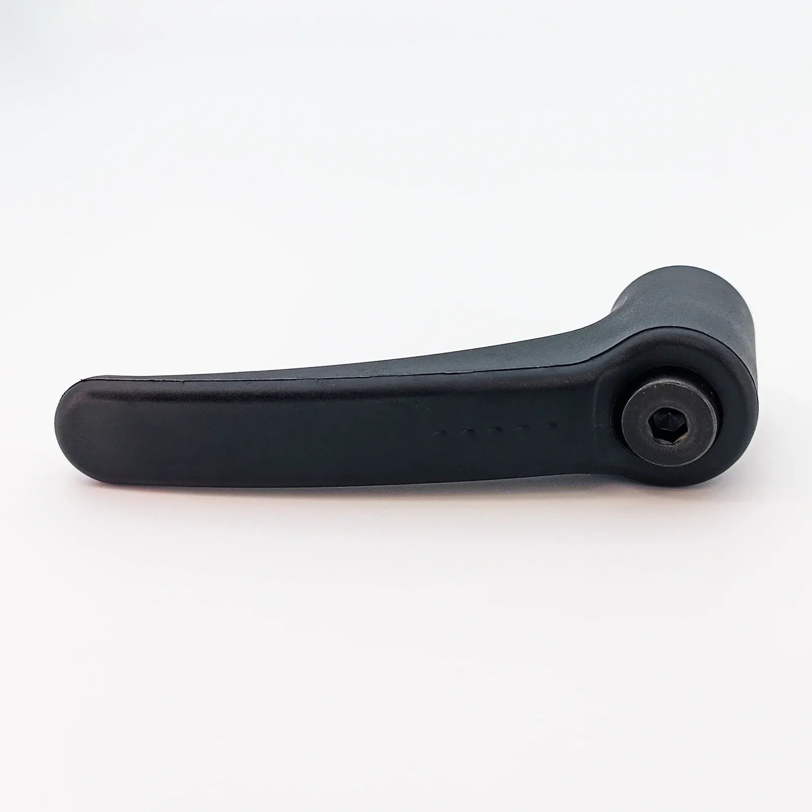 Black wheelchair lever handle with hex bolt, durable mobility accessory for wheelchair parts