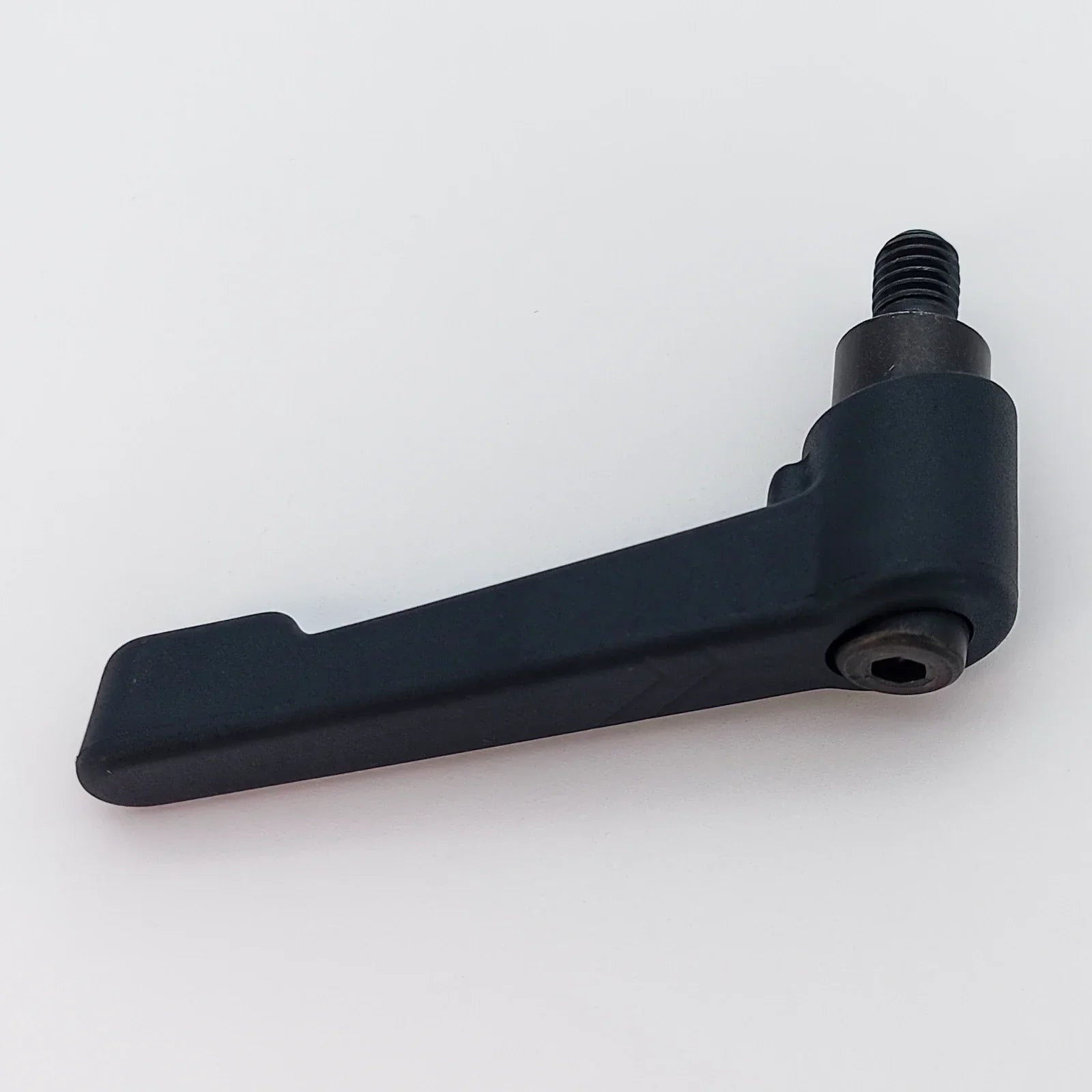 Black wheelchair adjustment lever with threaded bolt, durable mobility accessory part