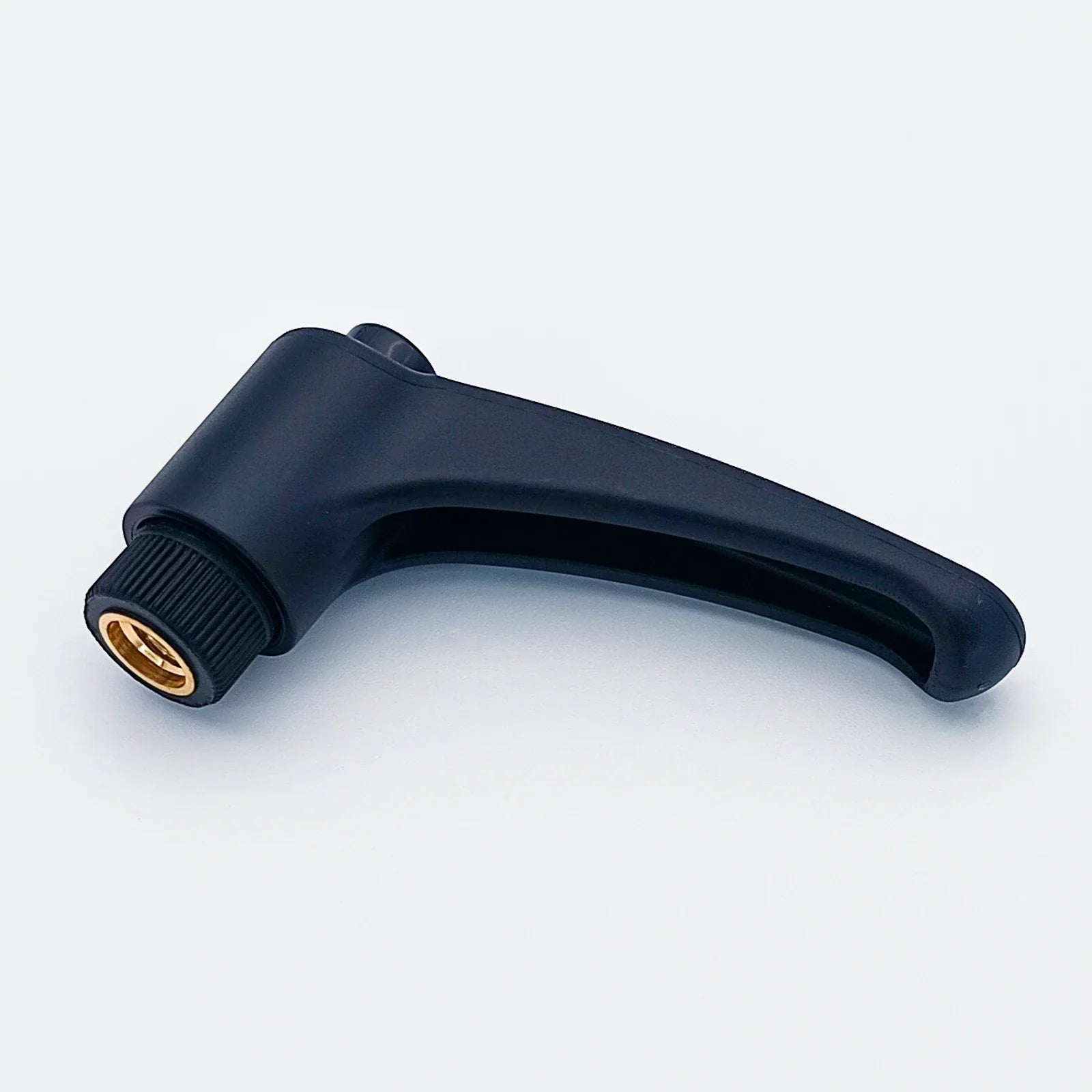 Black ergonomic wheelchair lever with gold connector, durable mobility accessory for everyday use