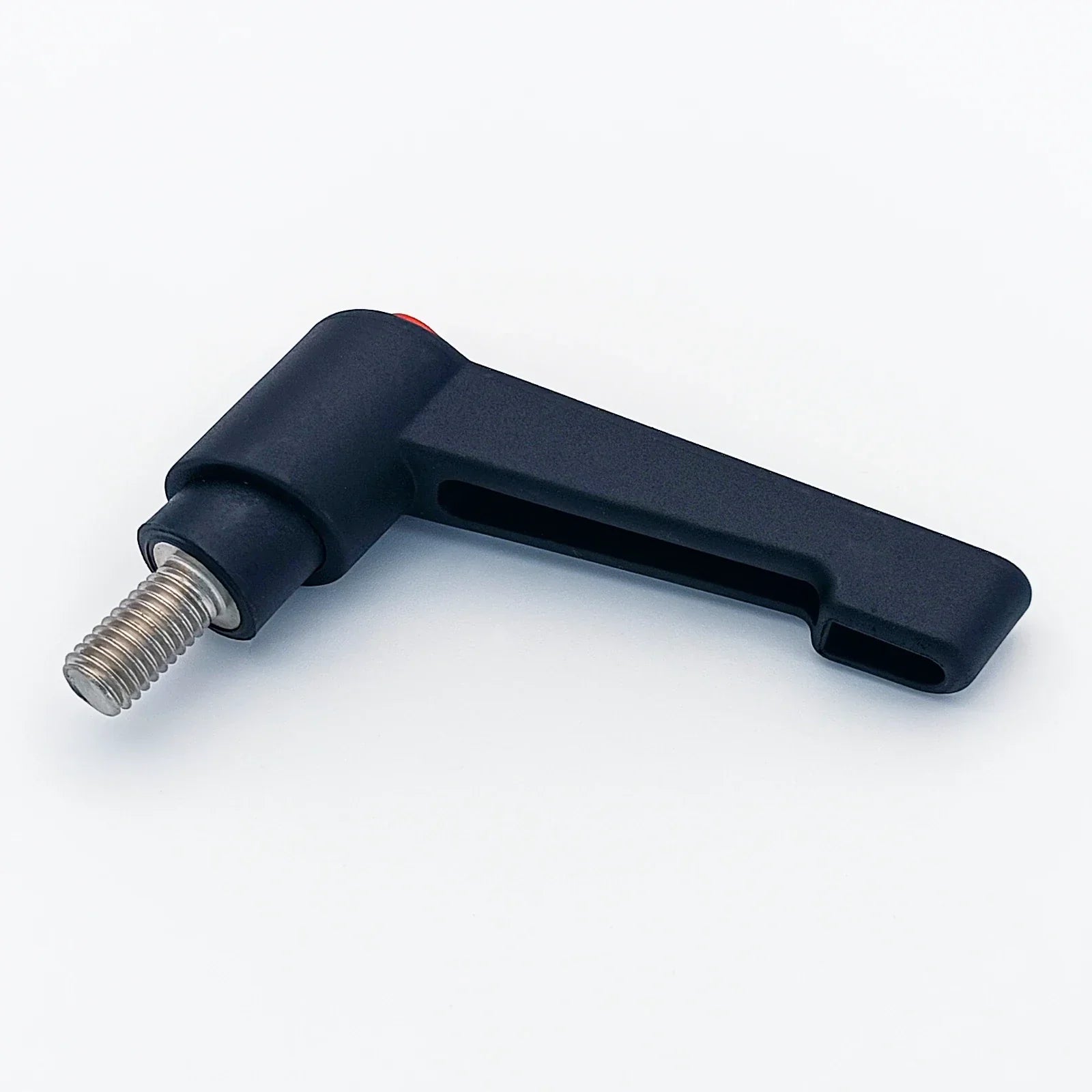 Black ergonomic wheelchair adjustment lever with threaded bolt, durable mobility accessory for wheelchair parts