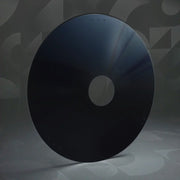 Black wheelchair spoke guard accessory with central cut-out, plain design, on neutral background