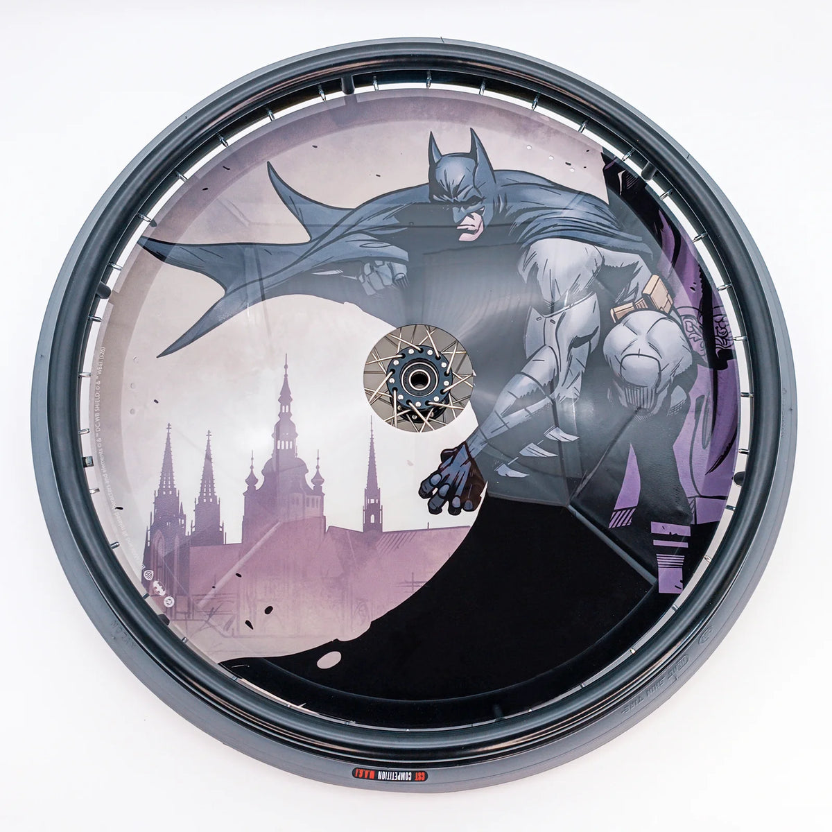 Rollstuhl-Speichenschutz - Batman auf dem Dach