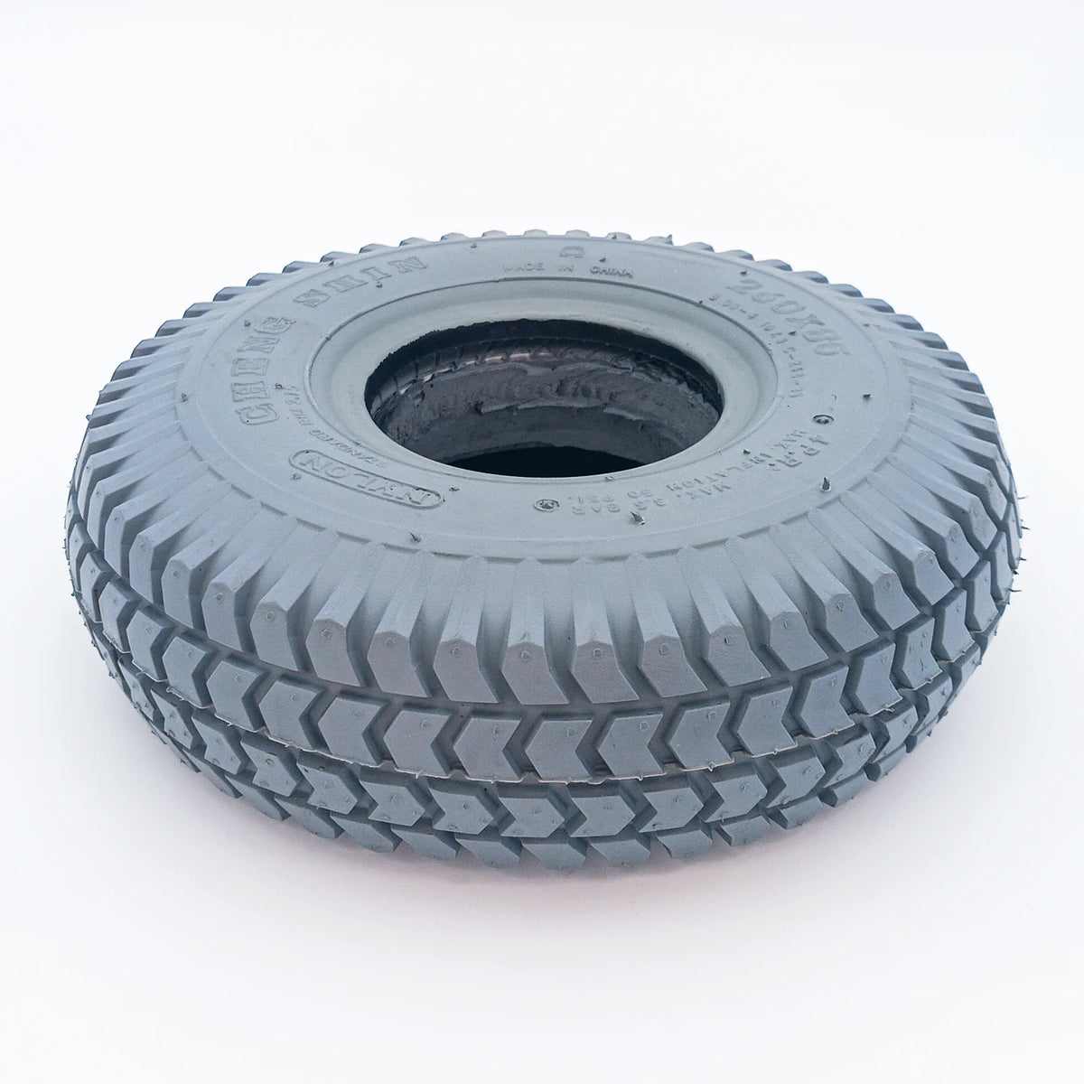 Gefüllter Reifen Grau 3.00-4 (260x85) C-248 Block Rollstuhlreifen