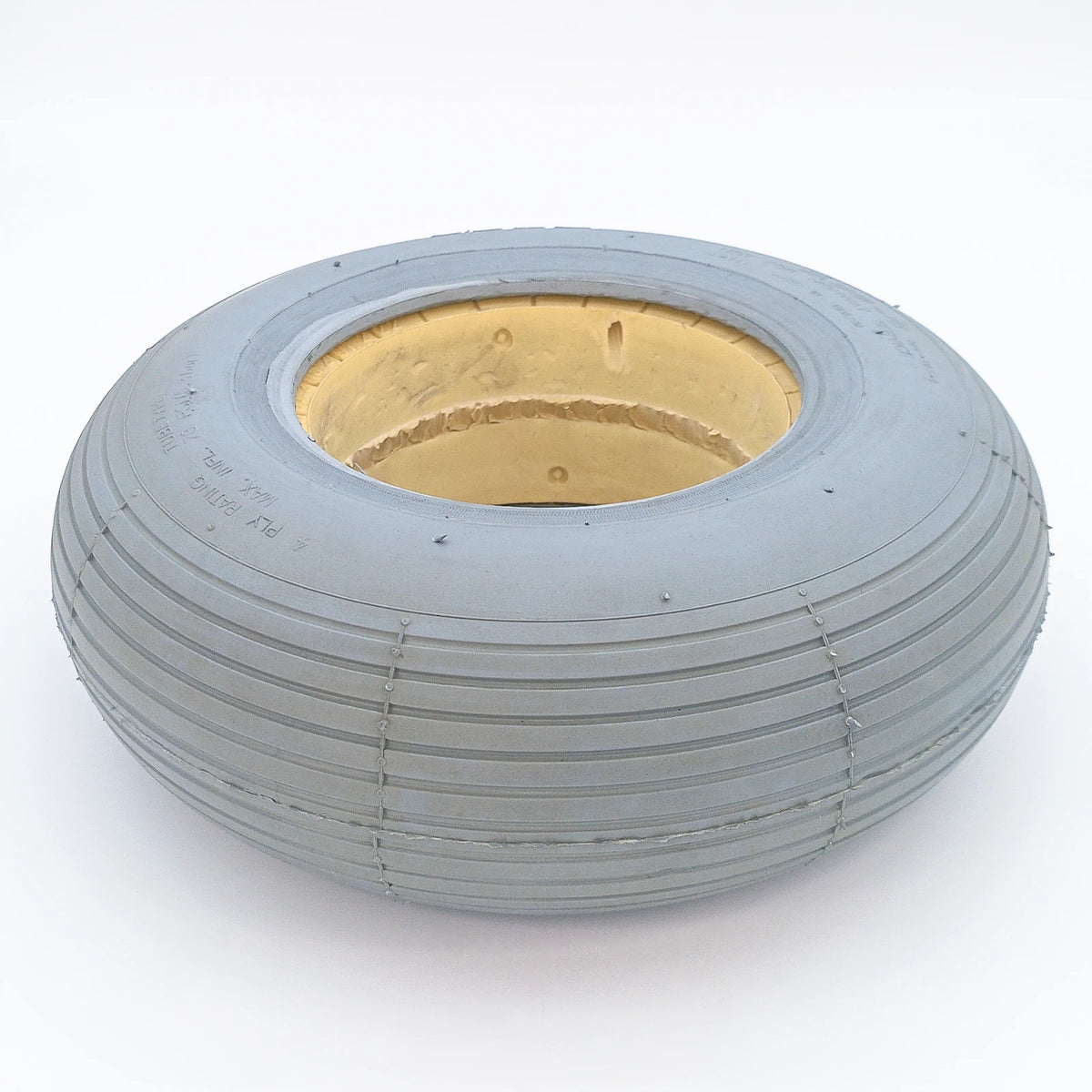 Filled In Wheelchair Tyre 3.50-6 | HF 207 Line Tread - Grey