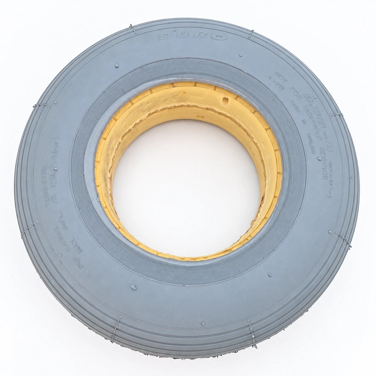 Filled In Wheelchair Tyre 3.50-6 | HF 207 Line Tread - Grey