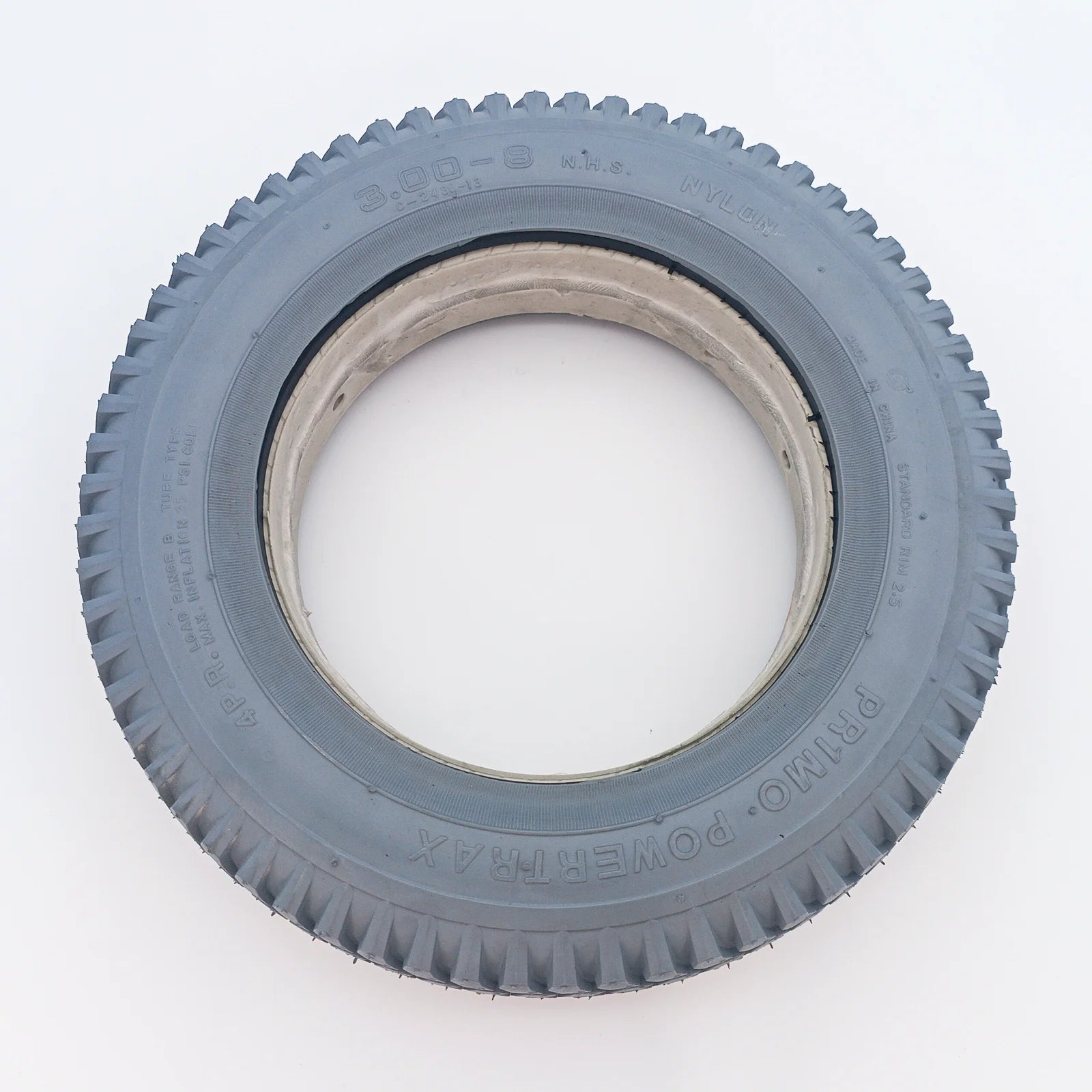 Gevulde Band Grijs 3.00-8 (350x97) C-248 Blok Rolstoelband-60