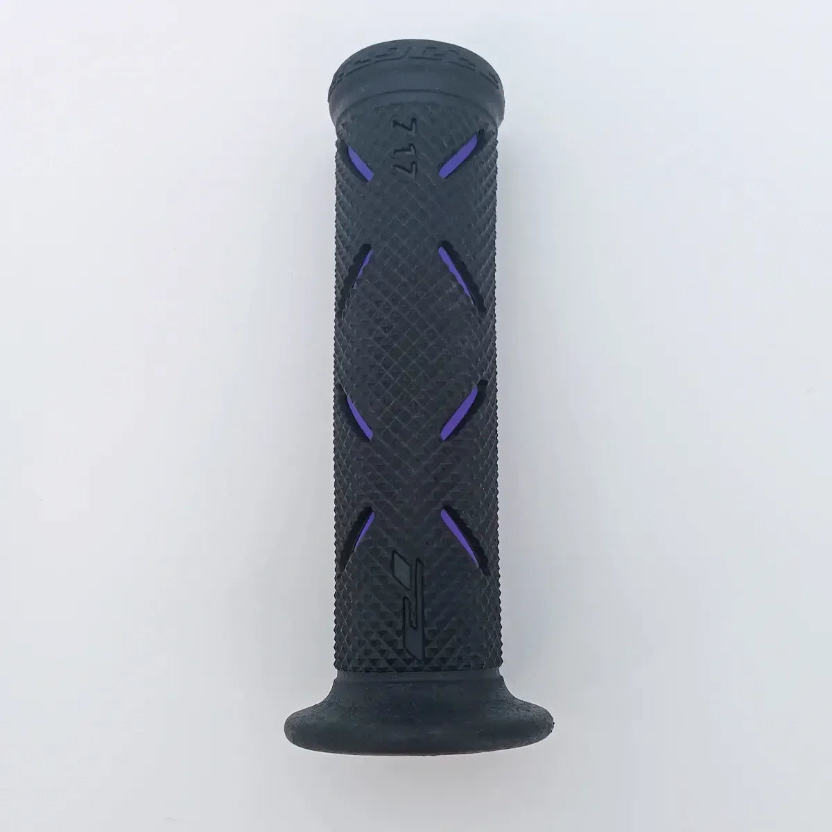 Black wheelchair grip with purple accents, textured for comfort and control
