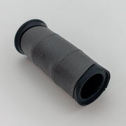 Black textured wheelchair handle grip with secure end caps for comfortable, durable use