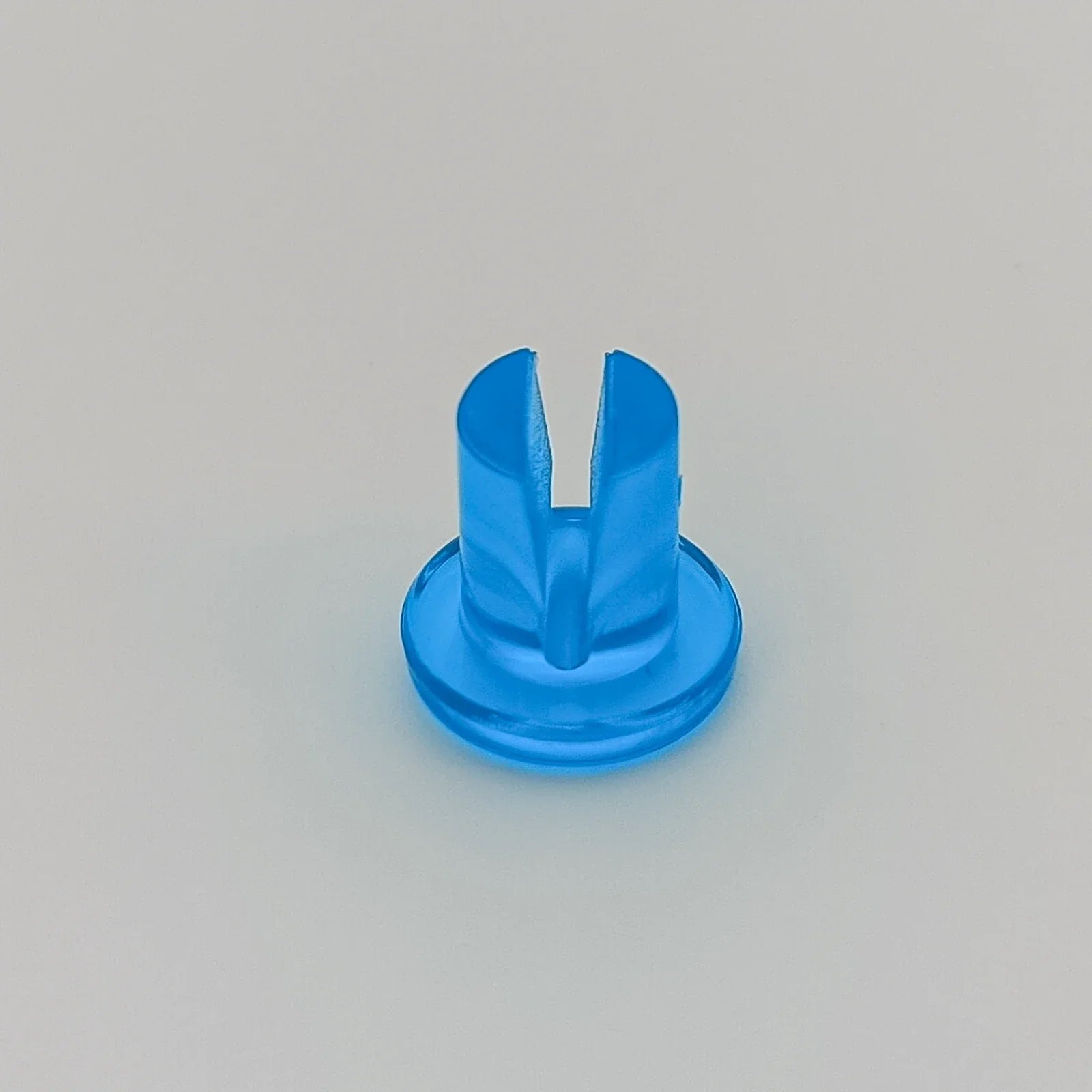Blue plastic wheelchair spoke guard accessory for wheel safety and protection