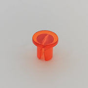 Orange plastic wheelchair spoke guard accessory for wheel safety and protection