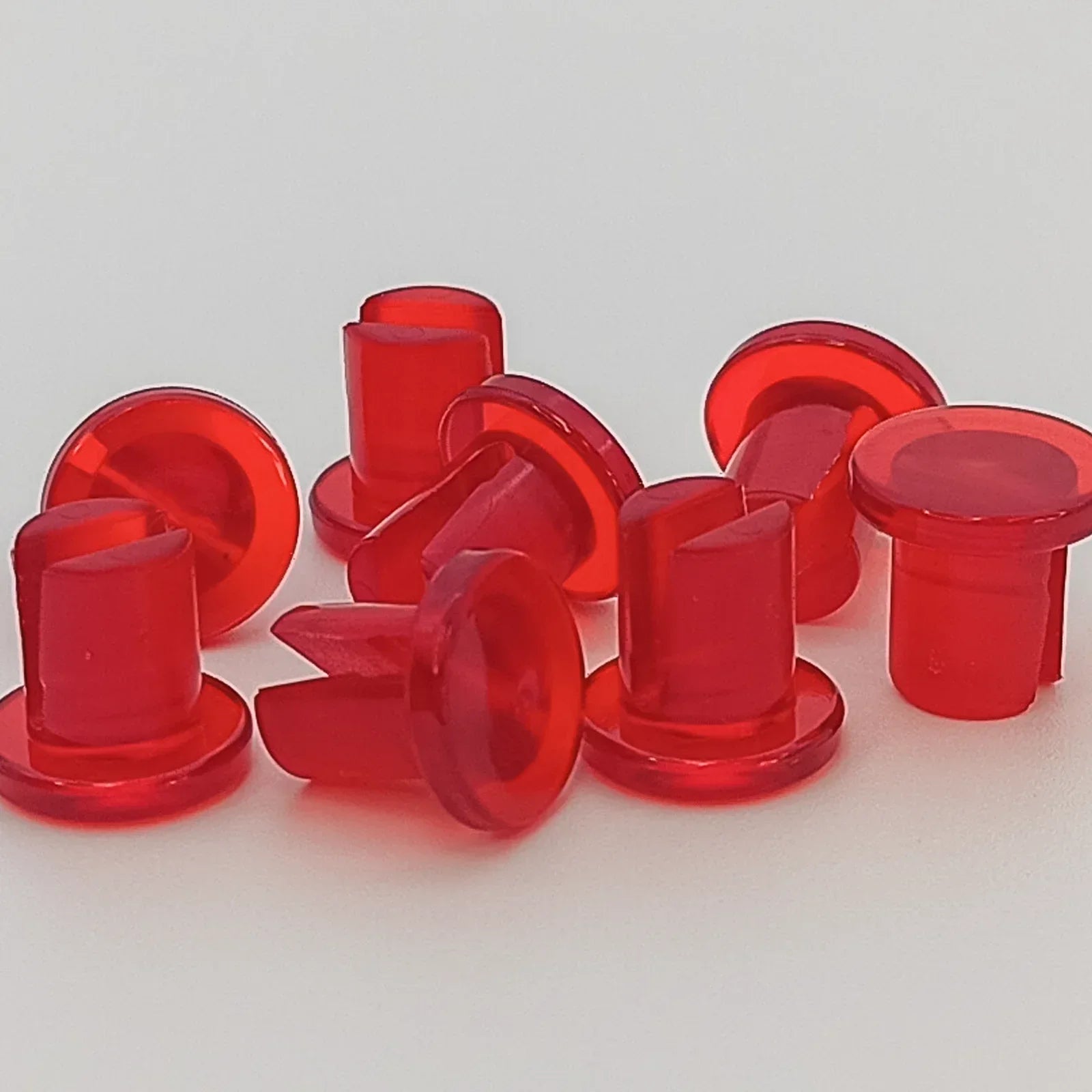 Red wheelchair spoke guards for safety and protection, durable plastic wheelchair accessories