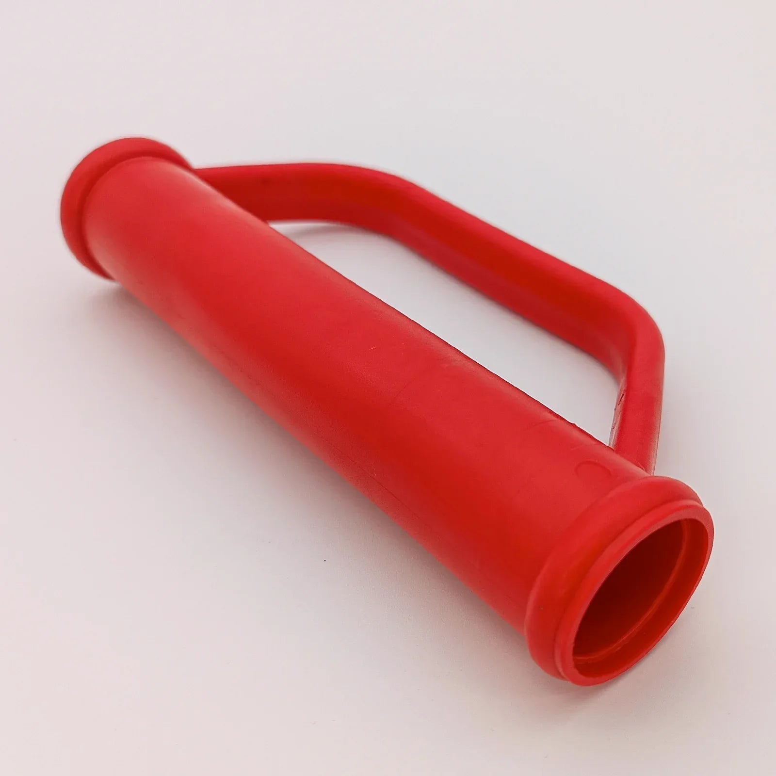 Red wheelchair hand grip with ergonomic handle for secure push rim control