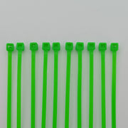 Bright green plastic cable ties for wheelchair accessories and durable equipment organization