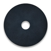 Black textured wheelchair spoke guard disc with central hole, durable wheelchair accessory