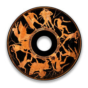 Greek mythology wheelchair spoke guard featuring Theseus, Minotaur, and ancient warriors